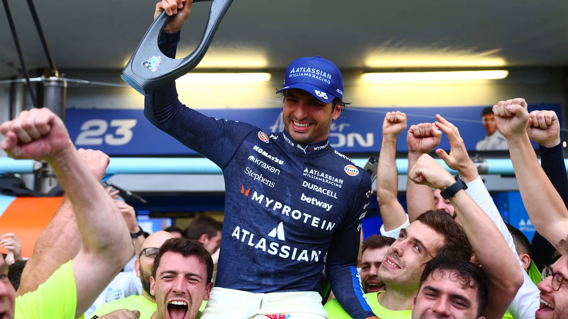 Carlos Sainz subiu ao pódio pela primeira vez na Williams
